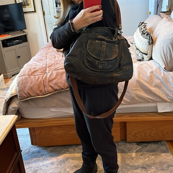 Carla Mancini leather satchel with braided straps and hand stitching - Picture 5 of 5